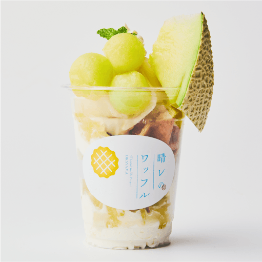 晴レのワッフルのアイスワッフルパフェメロン大福