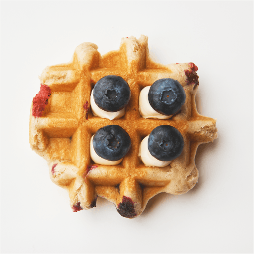 晴レのワッフルのブルーベリーとクリームチーズ